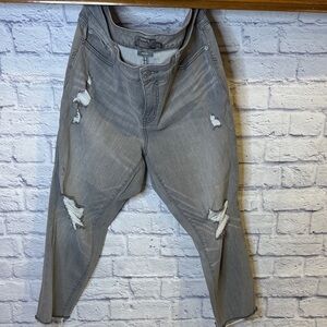 Torrid Light Gray Distressed Boyfriend Jeans